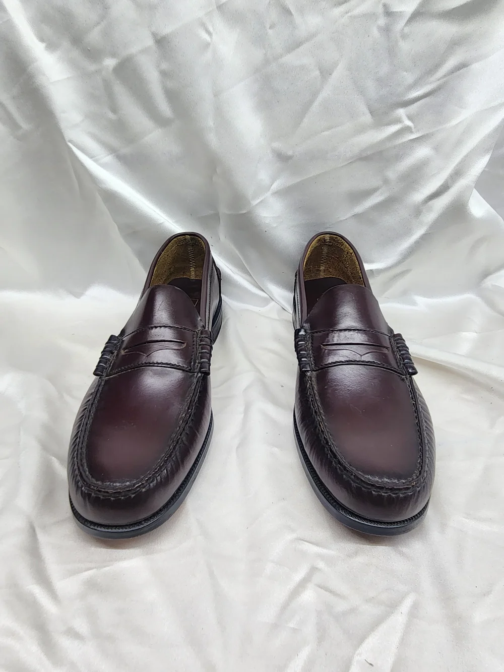 Florsheim Berkley Vintage Men's Penny Loafers in Deep Burgundy